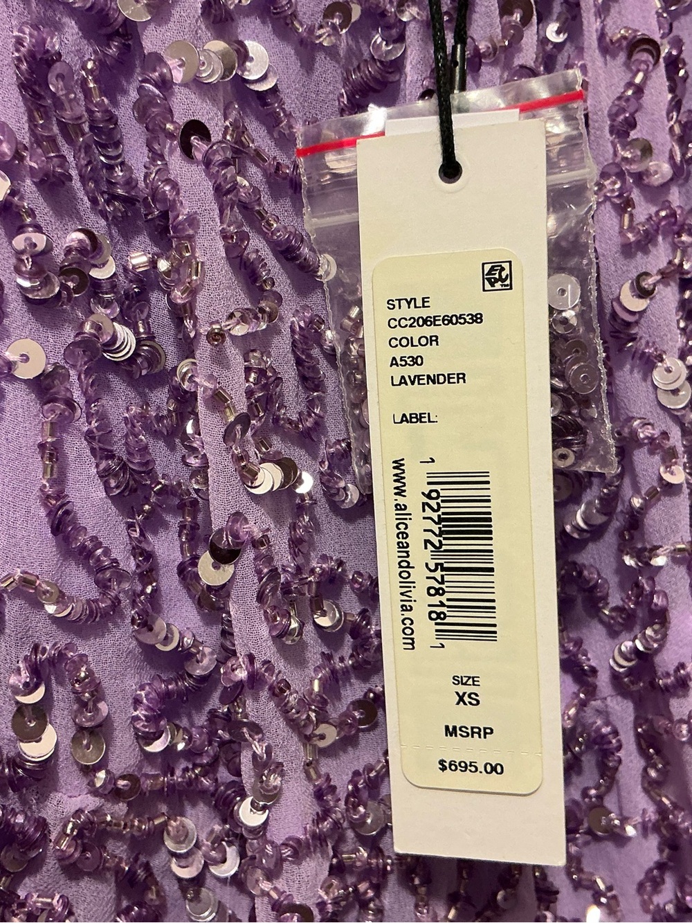 NWT Alice + Olivia Lilac Floral Puff-Sleeve Mini Dress $695 - Picture 11 of 12